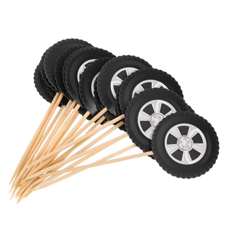COLLBATH 20St Kuchenstangen Reifen-Cupcake-Topper Cupcake-Topper für Fahrzeuge LKW-Cupcake-Topper tortendekoration Partyzubehör für Rennwagen Auto-Cupcake-Topper Bambus Black COLLBATH 20St Kuchenstangen Reifen-Cupcake-Topper Cupcake-Topper für Fahrzeuge LKW-Cupcake-Topper tortendekoration Partyzubehör für Rennwagen Auto-Cupcake-Topper Bambus Black von COLLBATH