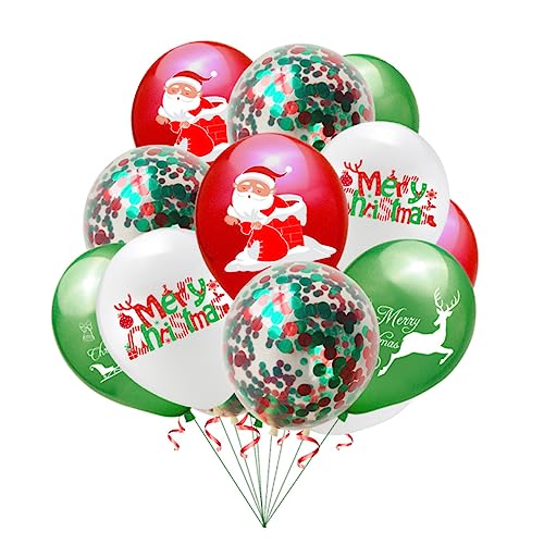 COLLBATH 23 Stück 12 weihnachtliche dekorative Luftballons seidenband bändchen Weihnachtskamin-Banner Paillettenballons Weihnachtsdekorationen Ornament weihnachtsfeier liefert Buchstabe von COLLBATH