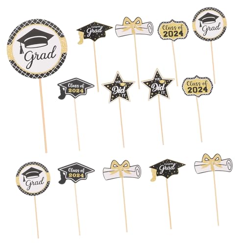 COLLBATH 24 Stück Abschlussparty Cupcake Topper Dekorative Inserts für Graduation Kuchen Feierlichkeiten für Cupcakes und Desserts COLLBATH 24 Stück Abschlussparty Cupcake Topper Dekorative Inserts für Graduation Kuchen Feierlichkeiten für Cupcakes und Desserts von COLLBATH
