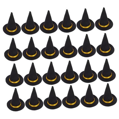 COLLBATH 24 Stück Dekorative Hexenhüte für Weinflaschen und Kuchen Halloween Deko für Feiern und Partys für Kreative Bastelprojekte von COLLBATH