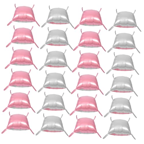 COLLBATH 25 Stück Quadratische Aluminiumfolienballons für Hochzeits und Geburtstagsfeiern Diy Tunnelbogen Girlande Rosa und Silber von COLLBATH