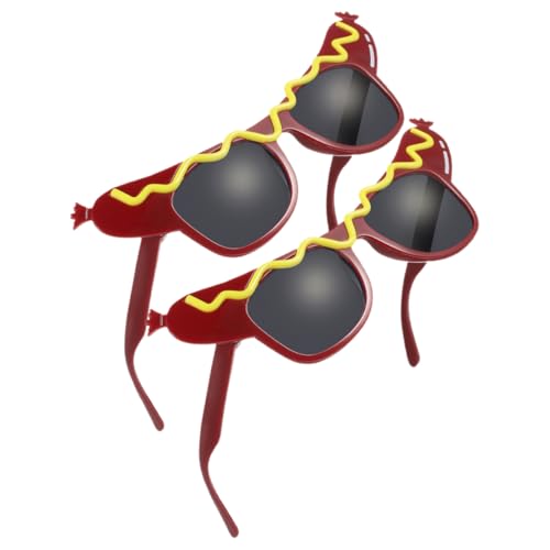 COLLBATH 2st Hot-dog-spielzeuggläser Brille Kette Augapfel Hot-dog-zubehör Füllstoffe Hot-dog-partydekorationen Cool Lustig Glühen Hot-dog-kostüm Hot-dog-gläser Glaswaren Brown Abs von COLLBATH