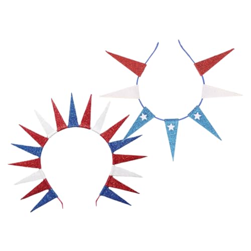 COLLBATH Patriotisches Usa-stirnband Mit Lady Liberty-krone Für Wohltätigkeitsveranstaltungen Zum 4. Juli Und Unabhängigkeitstag Mit Sternendekoration von COLLBATH