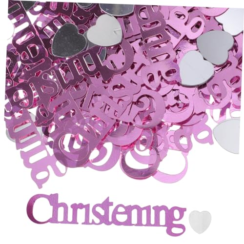 COLLBATH 3 Geschenke das Geschenk Ornament Tauftisch-Streuungen Partyzubehör für die Babyparty Pailletten Konfetti Junge Mädchen Dekorationen Kleine schmücken Plastik Rosa von COLLBATH