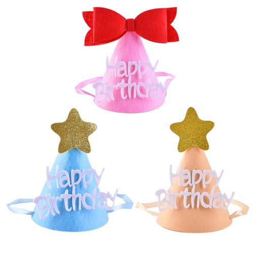COLLBATH 3 Stück Geburtstagshut Dekoration Partyhüte Für Partyhut Zum Geburtstag Dekorativer Hut Zum Geburtstag Lustiger Geburtstagshut Kappe Für Den Ersten Geburtstag Hut Für von COLLBATH