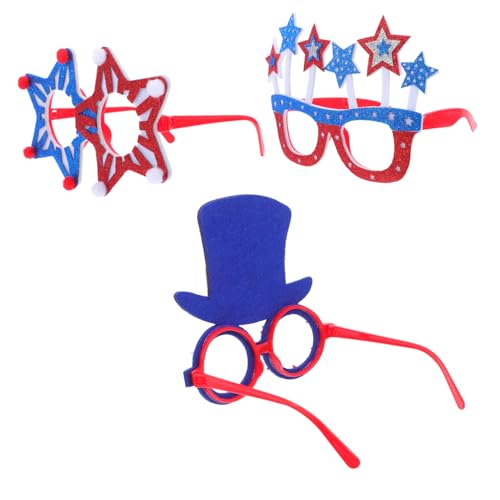 COLLBATH 3 Stück Patriotische Partybrillen für Unabhängigkeitstag Lustige Fünf Punkte Sternbrille für Feiertage und Feiern Langlebige und Auffällige Accessoires von COLLBATH