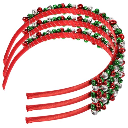 COLLBATH 3 Stück Weihnachtsstirnband Party-Stirnbänder für Frauen Weihnachtshaarband Zubehör klimpern Weihnachts-Stirnband Weihnachtsglocken-Stirnband Legierung von COLLBATH