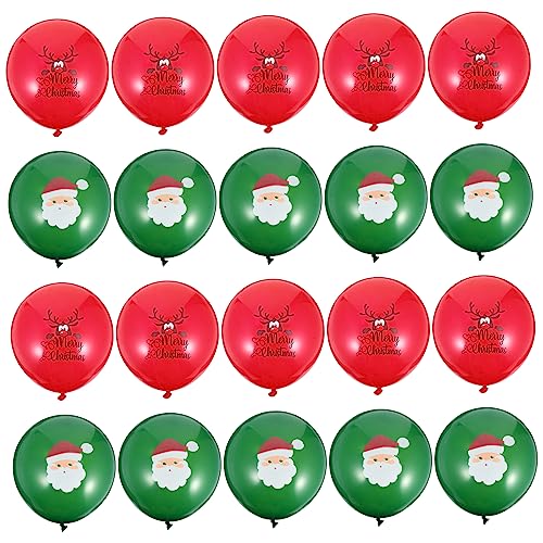 COLLBATH 30 Stück 12 Ballon Elch-dekor Weihnachtsparty Liefert Weihnachtsfeier-dekoration Weihnachtsmann-dekoration Weihnachtsdekoration Weihnachten Emulsion Drucken Rot von COLLBATH