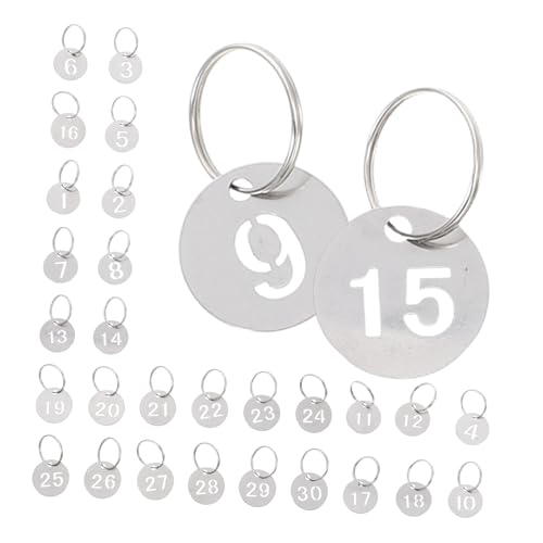 COLLBATH 30 Stück Nummernschild Runde nummerierte Metallanhänger etikett aus edelstahl Metall -Tags nummerierter Schlüsselanhänger Nummerierte Schilder aus Edelstahl Rostfreier Silber COLLBATH 30 Stück Nummernschild Runde nummerierte Metallanhänger etikett aus edelstahl Metall -Tags nummerierter Schlüsselanhänger Nummerierte Schilder aus Edelstahl Rostfreier Silber von COLLBATH