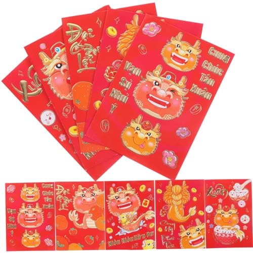COLLBATH 30 Stück Teiliges Rote Umschläge Jahr Des Drachen Chinesische Neujahr Geldgeschenk Umschläge aus Beschichtetem Papier mit Glücksmustern für Fest Hochzeit Geburtstag von COLLBATH