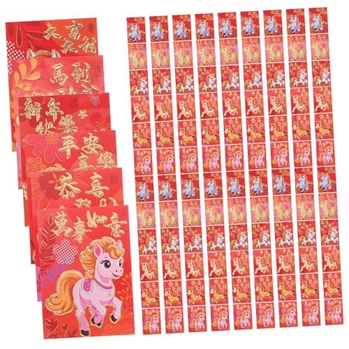 COLLBATH 300 Stück Chinesische Neujahrs Rote Umschläge Kreative Hongbao für Jahr Des Pferdes Taschen für Frühlingsfest und Feiern von COLLBATH