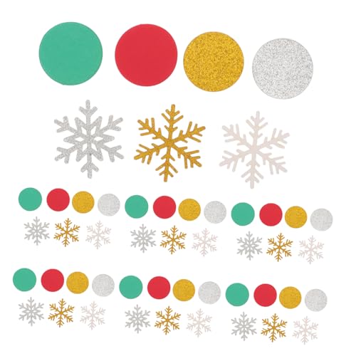 COLLBATH 300 Stück Weihnachts Schneeflocken Konfetti Rot Grün Gold und Silber Glänzende Papier Streudeko für Weihnachtsfeiern Desserttische und Festliche Partys Leicht und Vielseitig von COLLBATH