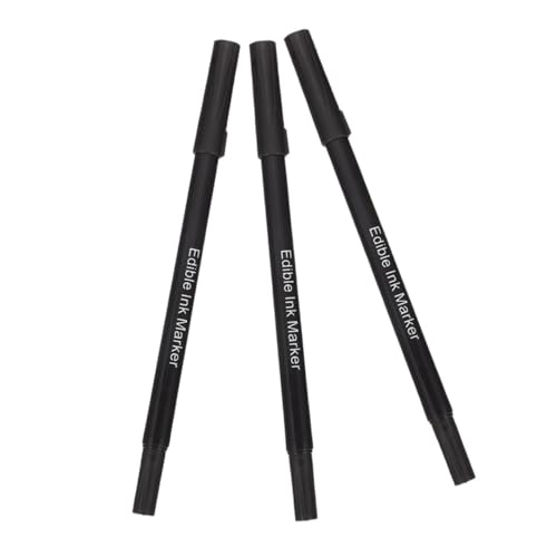COLLBATH 3st Lebensmittelfarbstift Marker Für Lebensmittelfarbe Zeichenstift Für Lebensmittel Marker Zum Dekorieren Von Plätzchen Fondant Stoffmarker Kugelschreiber Für Kuchen Black Plastik von COLLBATH