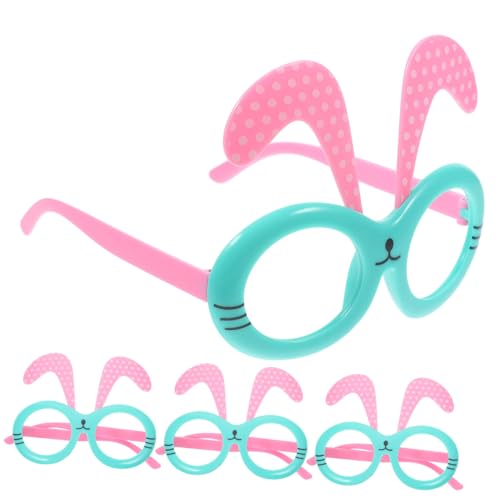 COLLBATH 4 Stück Brillengestelle mit Hasenohren Party Häschen-Brillengestelle Kinderbrille lustige brille für Ostervorräte Osterfotokabine Ostern Requisiten Abs von COLLBATH