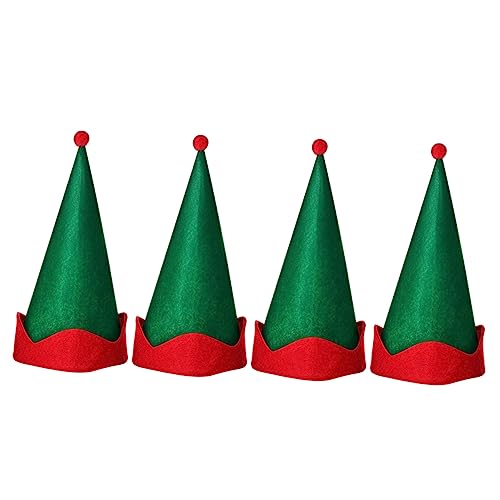 COLLBATH 4 Stück Elfen Zipfelmützen Weihnachtsmützen Zuckerstangenmützen Weihnachtsmannmützen Für Erwachsene Weihnachtsmannmützen In Großen Mengen Weihnachtsmützen Für Frauen von COLLBATH