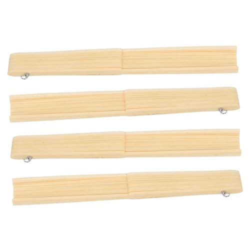 COLLBATH 4 Stück Faltfächer für Diy Handwerk im Japanischen Stil für Hochzeiten Partys und Wohnkultur Beige von COLLBATH