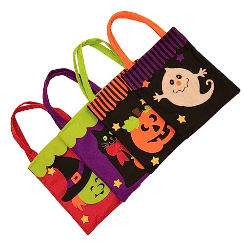 COLLBATH 4 Stück Halloween Tragetaschen aus Vliesstoff Kreative und Süßigkeitentaschen für Halloween Dekoration für Snacks und Kleine Aufbewahrung Farbenfrohes Design COLLBATH 4 Stück Halloween Tragetaschen aus Vliesstoff Kreative und Süßigkeitentaschen für Halloween Dekoration für Snacks und Kleine Aufbewahrung Farbenfrohes Design von COLLBATH