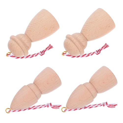 COLLBATH 4 Stück Kleiner Mann-anhänger Aus Holz Holzleute Graffiti Form Handwerk Puppe Aus Holz Holzfigur Zum Bemalen Leere Holzpflockpuppe Unvollendet Holzpuppenstifte Mini Hölzern Beige von COLLBATH