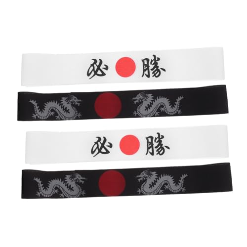 COLLBATH 4 Stück Ninja-Stirnband japanisches Küchenzubehör Küchen-Hachimaki-Band Hachimaki-Zubehör Karate-Band Karate-Hachimaki-Band Karate-Küchenzubehör japanisches Kochwerkzeug Polyester von COLLBATH