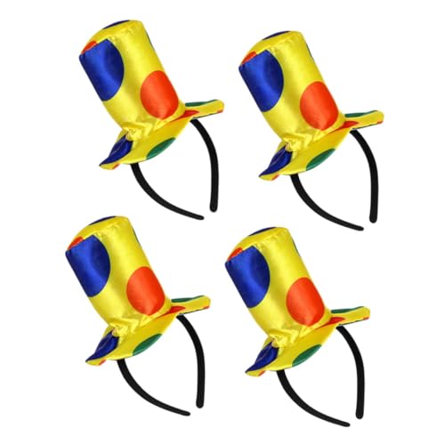 COLLBATH 4 Stück Teiliges Clown-haarband Kleines Clownshut Stirnband Lustiges Karneval Kostüm-accessoire für Erwachsene für Halloween Geburtstagsfeiern Fasching und Rollenspiele von COLLBATH