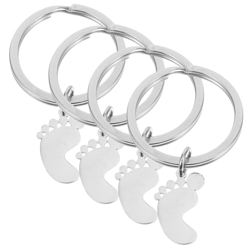 COLLBATH 4 Stück Teiliges Fußabdruck Metall Langlebig Rostfrei Stilvolle Taschen-deko Einzigartiger Anhänger für Babyparty Geburtstagsgeschenk Babyparty-dekoration von COLLBATH