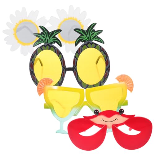 COLLBATH 4 Stück Teiliges Hawaii Party Sonnenbrillen aus Abs Lustige Bunte Strand Brillen für Sommer Party Foto Booth Requisiten und Dekoration Zubehör von COLLBATH