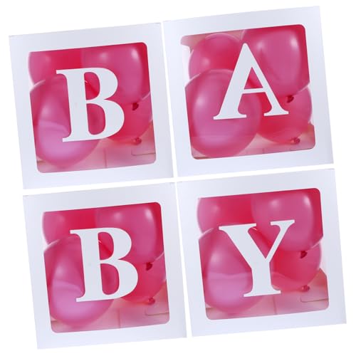 COLLBATH 4 Stück Teiliges Transparente Ballonbox für Hochzeiten und Babypartys Luftballons Babyweiß und Dekoration für Besondere Anlässe von COLLBATH