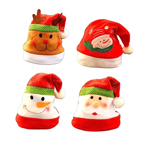 COLLBATH 4 Stück Weihnachtshüte Bunte und Erwachsene Weihnachtsmütze mit Plüschkrempe und Pompon Weicher Stoff Komfortabel Festliches Partyzubehör für Weihnachtsfeiern COLLBATH 4 Stück Weihnachtshüte Bunte und Erwachsene Weihnachtsmütze mit Plüschkrempe und Pompon Weicher Stoff Komfortabel Festliches Partyzubehör für Weihnachtsfeiern von COLLBATH