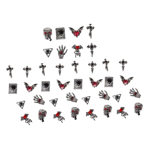 COLLBATH 40 Stück kreative Maniküre-Anhänger Halloween-Accessoires zum Selbermachen dekorative Halloween-Anhänger Punk-Nagelanhänger Retro Nagelcharme Nagelzubehör aus Metall Legierung von COLLBATH