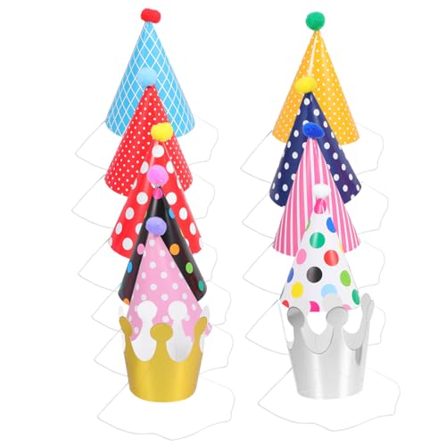 COLLBATH 44 Stück Bunte Papierhüte mit Kronendesign für Unvergessliche Geburtstagsfeiern Duschen und Festlichkeiten von COLLBATH