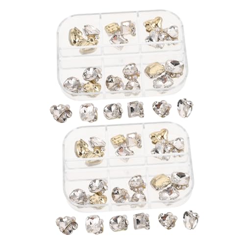 COLLBATH 48 Stück Teiliges Nail Art Glas Strass Transparent Flach Rückseite Schmuck DIY Nagel Sticker Party und Alltag Dekoration von COLLBATH