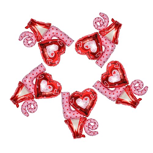 COLLBATH Valentinstag-liebesballons 5 Stück Verbundene Ballons Mit Romantischem Herzmuster Für Hochzeitsbankett- von COLLBATH