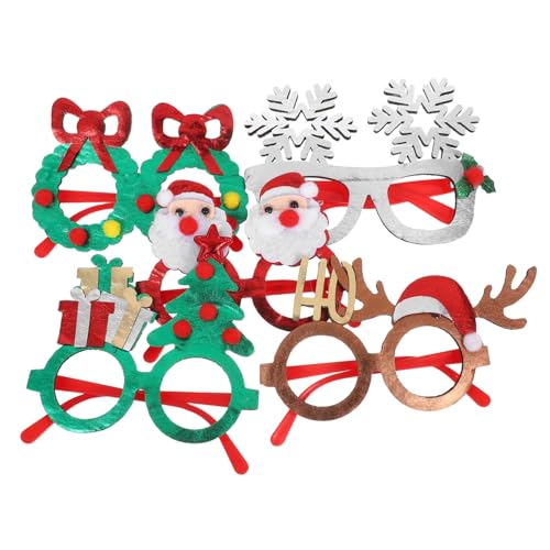 COLLBATH 5 Stück Glitzer Weihnachtsparty Geschenk Schneeflocken Partyrahmen Urlaubsparty Brille Urlaubsparty Sonnenbrille Weihnachtsparty Brille Glitzer Urlaubsbrille von COLLBATH
