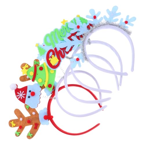 COLLBATH 5 Stück Leuchtende Schneeflocken und Rentiergeweih Haarreifen für Festliche Partys Geeignet für Erwachsene für Weihnachten und Neujahr von COLLBATH