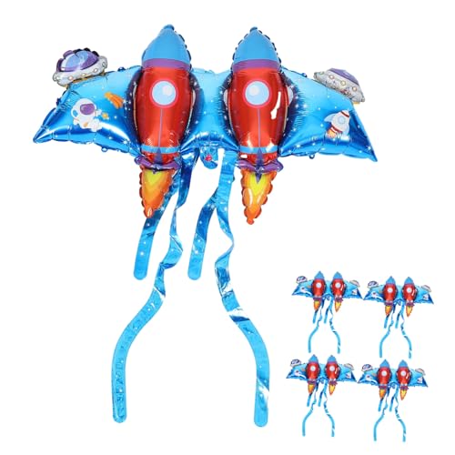 COLLBATH 5 Stück Raketenflügel Luftballons Aluminiumfolie Aufblasbare Dekoration für Partys und Fotoshooting für Weltraum Mottopartys Geburtstagsfeiern und Veranstaltungen von COLLBATH