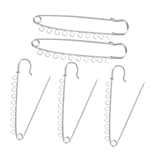 COLLBATH 5 Stücke Sicherheitsnadel Bulk-Stifte Schalnadel Wäscheklammern Sicherheitsstift Socken-Charms-Pins Sicherheitsbirnenstifte Broschennadeln für Punk-Stifte Metall Silver von COLLBATH