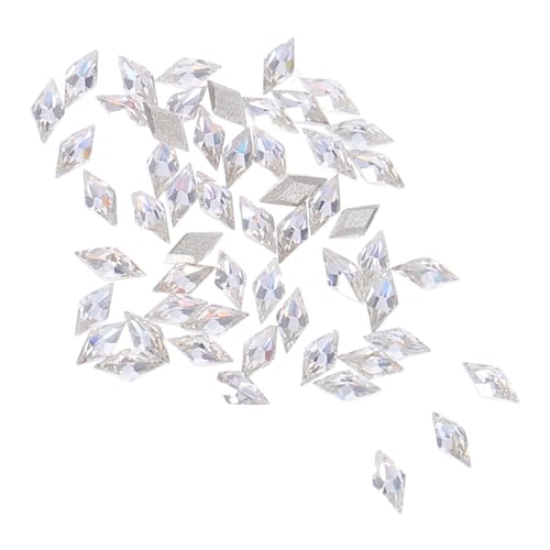 COLLBATH 50 Stück Mini Rhombische Zirkonia Strasssteine für Nägel Klare Flatback Steinchen Glitzernde Nagelkunst Schmuck Vielseitige Diy Maniküre Dekoration für Mädchen von COLLBATH