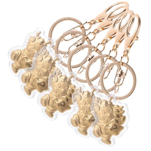 COLLBATH 5Stücke Drachen Schlüsselanhänger Einzigartige Metall Schlüsselketten Mit Glatter Oberfläche Kreative Handtaschen Dekoration Für Freunde von COLLBATH