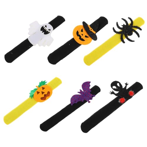 COLLBATH 6 Stück Halloween Klatscharmbänder für Gruselige Designs mit Kürbis und Fledermaus Geburtstagsfeiern und Halloween Feierlichkeiten Farbige Slap Bands für Partyspaß COLLBATH 6 Stück Halloween Klatscharmbänder für Gruselige Designs mit Kürbis und Fledermaus Geburtstagsfeiern und Halloween Feierlichkeiten Farbige Slap Bands für Partyspaß von COLLBATH