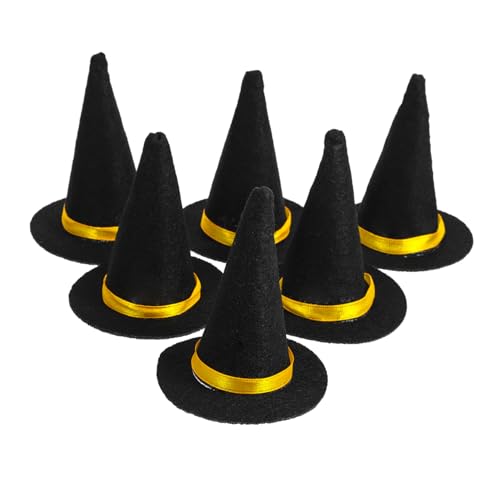 COLLBATH 6 Stück Mini Filz Hexenhüte Wiederverwendbar Weinflaschen Deko Halloween Party Bastelset DIY Haarschmuck Schwarz COLLBATH 6 Stück Mini Filz Hexenhüte Wiederverwendbar Weinflaschen Deko Halloween Party Bastelset DIY Haarschmuck Schwarz von COLLBATH