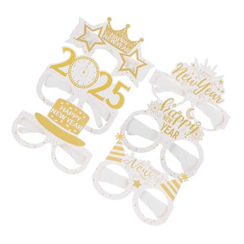 COLLBATH 6 Stück Neujahrs-partybrillen aus Papier Bunte Silvester Deko Brillen Festliche Accessoires für Geburtstage Hochzeiten Tanzveranstaltungen von COLLBATH