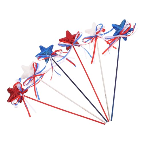 COLLBATH 6 Stück Patriotische Fünfzacksterne Picks mit Schleife Rote Weiße und Blaue Dekoration für Unabhängigkeitstag und Gedenktag für Tisch und Partydesign COLLBATH 6 Stück Patriotische Fünfzacksterne Picks mit Schleife Rote Weiße und Blaue Dekoration für Unabhängigkeitstag und Gedenktag für Tisch und Partydesign von COLLBATH