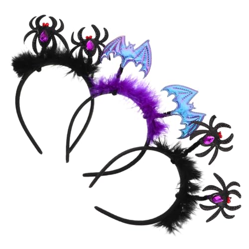 COLLBATH 6 Stück Spinnen Fledermaus Headbands für Kostümpartys Geeignet für Erwachsene Leicht und Verstellbar für Halloween Dekorationen von COLLBATH