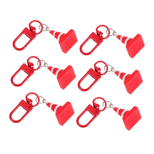 COLLBATH 6 Stück Straßenkegel-Anhänger Verkehrskegel-Schlüsselanhänger Mini -Verkehrskegel Schlüsselkettendekoration Verkehrskegel- Leitkegel Ornament kleiner Verkehrskegel Harz von COLLBATH