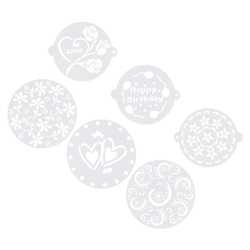 COLLBATH 6 Stück Teiliges Cake Decorating Stencils aus Kunststoff Wiederverwendbare Backvorlagen mit Verschiedenen Motiven um Kuchen und Desserts Präzise und Kreativ zu Verzieren COLLBATH 6 Stück Teiliges Cake Decorating Stencils aus Kunststoff Wiederverwendbare Backvorlagen mit Verschiedenen Motiven um Kuchen und Desserts Präzise und Kreativ zu Verzieren von COLLBATH