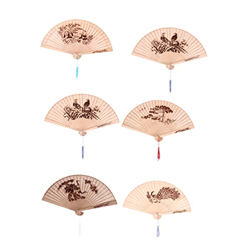 COLLBATH 6 Stück Teiliges Faltbare Holzfächer Vintage Chinesische Handfächer für Hochzeiten Partys und Dekoration mit Eleganten Quasten und Traditionellem Design COLLBATH 6 Stück Teiliges Faltbare Holzfächer Vintage Chinesische Handfächer für Hochzeiten Partys und Dekoration mit Eleganten Quasten und Traditionellem Design von COLLBATH