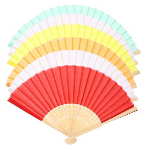 COLLBATH 6 Stück Teiliges Faltbarer Handfächer aus Seidenstoff Chinesischer Stil Handlich Vielseitig für Tanz Party Hochzeit Sommer Fotorequisit Stilvoller Fächer in Beige Weiß Grün Orange COLLBATH 6 Stück Teiliges Faltbarer Handfächer aus Seidenstoff Chinesischer Stil Handlich Vielseitig für Tanz Party Hochzeit Sommer Fotorequisit Stilvoller Fächer in Beige Weiß Grün Orange von COLLBATH