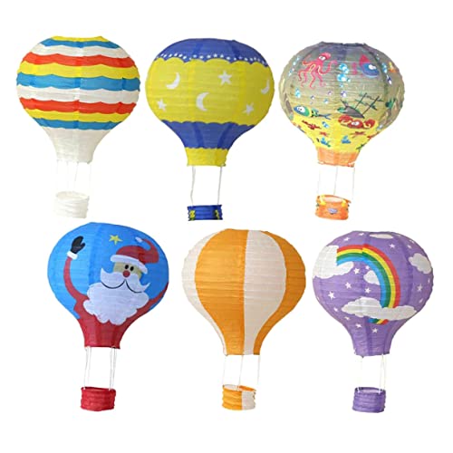 COLLBATH 6 Stück Teiliges Hot Air Balloon Hängedekoration Laternen für Kinderzimmer und Gartenpartys Kreative für Unvergessliche und COLLBATH 6 Stück Teiliges Hot Air Balloon Hängedekoration Laternen für Kinderzimmer und Gartenpartys Kreative für Unvergessliche und von COLLBATH