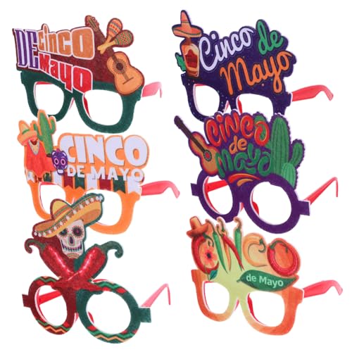 COLLBATH 6 Stück party dekoration gläser Dekorationen-Fiesta Geburtstagsfeier mexikanische lustige Brille Maskenbrillen mexikanische brillendekoration Fiesta-Glas Plastik von COLLBATH