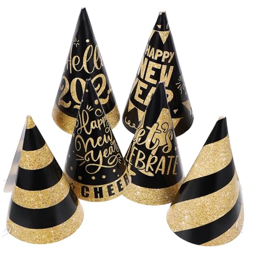 COLLBATH 6 Stück schwarzgoldener Papierhut albern neujahrsfeier hüte Jahre Partyhüte Mini Party Hüte Frohes neues Jahr 2024 Dekore Partyhüte aus Papier Partyzubehör COLLBATH 6 Stück schwarzgoldener Papierhut albern neujahrsfeier hüte Jahre Partyhüte Mini Party Hüte Frohes neues Jahr 2024 Dekore Partyhüte aus Papier Partyzubehör von COLLBATH